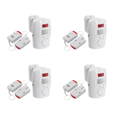 Jojomino 4X Infrared Motion Sensor Alarm - Burglar with 2 Remote Controls, Suitable for H Jojomino 4X Infrared Motion Sensor Alarm - Burglar with 2 Remote Controls, Suitable for H