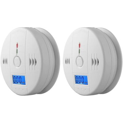 Unbranded 2 Pack Smoke Detector And Carbon Monoxide Detector Alarm with Lcd Display A Unbranded 2 Pack Smoke Detector And Carbon Monoxide Detector Alarm with Lcd Display A