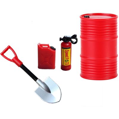 TAUOH Mini Shovel Tank Oil Drum Fire Extinguisher Decoration for Axial SCX24 C10 JLU 1 TAUOH Mini Shovel Tank Oil Drum Fire Extinguisher Decoration for Axial SCX24 C10 JLU 1