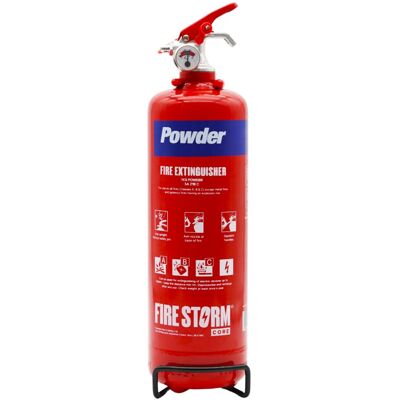 FIRESTORM Fire Extinguisher 1kg Powder ABC Dry, Bracket Car FIRESTORM Fire Extinguisher 1kg Powder ABC Dry, Bracket Car