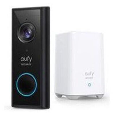 Eufy Security Video Doorbell 2K - Black, White - Wireless, Battery Eufy Security Video Doorbell 2K - Black, White - Wireless, Battery
