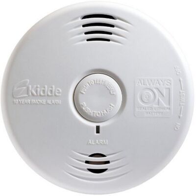 Kidde Smoke Detector, 10-Year Battery, Photoelectric Sensor Smoke Alarm, White Kidde Smoke Detector, 10-Year Battery, Photoelectric Sensor Smoke Alarm, White
