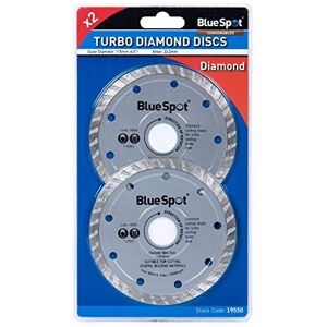 Unbranded Bluespot 2pce Turbo 115mm (4.5") Diamond Discs - cutting diamond 115mm turbo st Unbranded Bluespot 2pce Turbo 115mm (4.5") Diamond Discs - cutting diamond 115mm turbo st