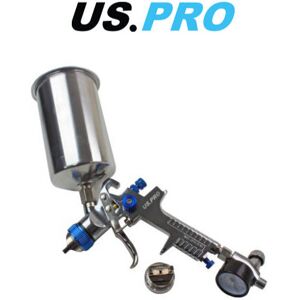 US PRO HVLP Spray Gun With Regulator 2 Nozzels 1.4 & 2.0mm 1000ml Cup US PRO HVLP Spray Gun With Regulator 2 Nozzels 1.4 & 2.0mm 1000ml Cup