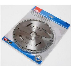 Hilka 51184003 TCT Circular Saw Blades 7.1/4" 184mm Pack of 3 Assorted Teeth Hilka 51184003 TCT Circular Saw Blades 7.1/4" 184mm Pack of 3 Assorted Teeth