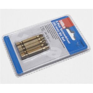 Hilka 37950205 Titanium Coated Screwdriver Bits 2PZ x 50mm Set of 5 Hilka 37950205 Titanium Coated Screwdriver Bits 2PZ x 50mm Set of 5