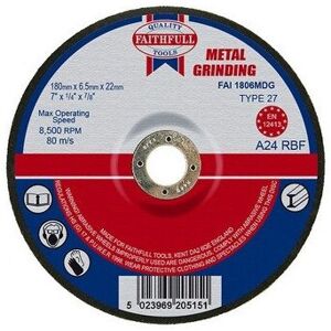 Faithfull FAI1806MDG Grinding Disc for Metal Depressed Centre 180 x 6.5 x 22mm Faithfull FAI1806MDG Grinding Disc for Metal Depressed Centre 180 x 6.5 x 22mm