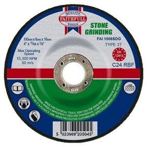 Faithfull FAI1006SDG Grinding Disc for Stone Depressed Centre 100 x 6 x 16mm Faithfull FAI1006SDG Grinding Disc for Stone Depressed Centre 100 x 6 x 16mm