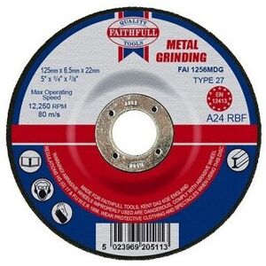 Faithfull FAI1256MDG Grinding Disc for Metal Depressed Centre 125 x 6.5 x 22mm Faithfull FAI1256MDG Grinding Disc for Metal Depressed Centre 125 x 6.5 x 22mm