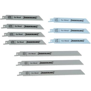 Silverline Recip Saw Blades for Wood & Metal 10-Peice ( HCS - 240 & 150mm ) ( U Silverline Recip Saw Blades for Wood & Metal 10-Peice ( HCS - 240 & 150mm ) ( U