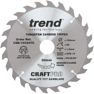 Trend Craft Saw Blade - 190mm - 24T - 30mm - 1.55 - Saw Blade Trend Craft Saw Blade - 190mm - 24T - 30mm - 1.55 - Saw Blade