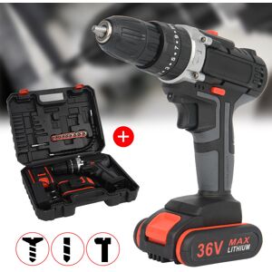 Unbranded DWH-121 36V Cordless Impact Drill/Driver Kit, 2-Speed, 2 Batteries, LED Light, K Unbranded DWH-121 36V Cordless Impact Drill/Driver Kit, 2-Speed, 2 Batteries, LED Light, K