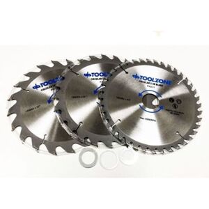 toolzone PA021 3PC 184mm TCT Circular Saw Blades 20, 24 & 40 Teeth with Adapter toolzone PA021 3PC 184mm TCT Circular Saw Blades 20, 24 & 40 Teeth with Adapter