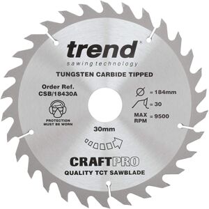Trend CSB/18430A Craft Pro Combination TCT Blade for Circular Saw, Tungsten Carb Trend CSB/18430A Craft Pro Combination TCT Blade for Circular Saw, Tungsten Carb