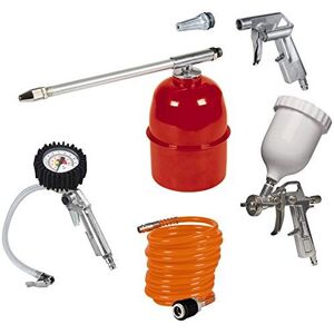 Einhell 4132720 Air Tool Kit Metal Five Piece, Metallic, Red, White Einhell 4132720 Air Tool Kit Metal Five Piece, Metallic, Red, White