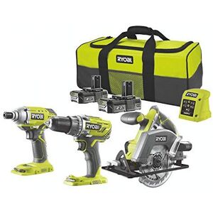 Ryobi 18v Triple Kit Combi Drill, Impact Driver & Circular Saw 2X 2.0Ah Li-ion B Ryobi 18v Triple Kit Combi Drill, Impact Driver & Circular Saw 2X 2.0Ah Li-ion B
