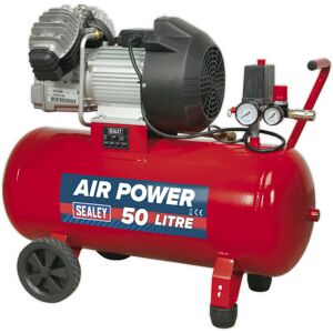 Loops 50L Direct Drive Air Compressor - V-Twin Pump - 3 hp Heavy Duty Induction Motor Loops 50L Direct Drive Air Compressor - V-Twin Pump - 3 hp Heavy Duty Induction Motor