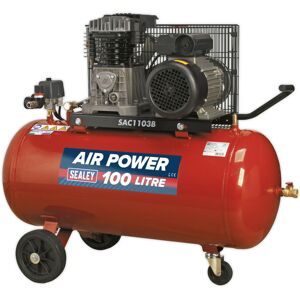 Loops 100 Litre Mobile Belt Drive Air Compressor - 3hp Motor - Quick Release Coupling Loops 100 Litre Mobile Belt Drive Air Compressor - 3hp Motor - Quick Release Coupling