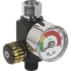 Loops On-Gun Air Pressure Regulator Gauge - 0 to 140PSI - 1/4" BSP Spray Gun Airbrush Loops On-Gun Air Pressure Regulator Gauge - 0 to 140PSI - 1/4" BSP Spray Gun Airbrush