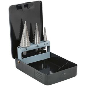 Loops 3 Piece HSS 4341 Double Flute Step Drill Bit - 3 Sizes - Precision Hole Drilling Loops 3 Piece HSS 4341 Double Flute Step Drill Bit - 3 Sizes - Precision Hole Drilling