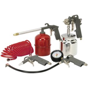 Loops 5 Piece Air Accessory Kit - Compressed Air Tools - Gauge Spray Gun Inflator Hose Loops 5 Piece Air Accessory Kit - Compressed Air Tools - Gauge Spray Gun Inflator Hose