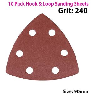 Loops QTY 10 90mm 240 Grit Triangle Sander Sheets Delta Hook & Loop Sanding Loops QTY 10 90mm 240 Grit Triangle Sander Sheets Delta Hook & Loop Sanding