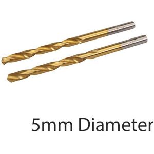 Loops 2 PACK TITANIUM COATED 5mm High Speed Steel Drill Bit Aluminium Alloy Milling Loops 2 PACK TITANIUM COATED 5mm High Speed Steel Drill Bit Aluminium Alloy Milling