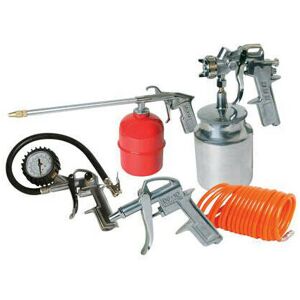 Loops 5 Piece Air Tool Kit Spray Gun & Accessories Compressor Tools Hose Inflator Cup Loops 5 Piece Air Tool Kit Spray Gun & Accessories Compressor Tools Hose Inflator Cup