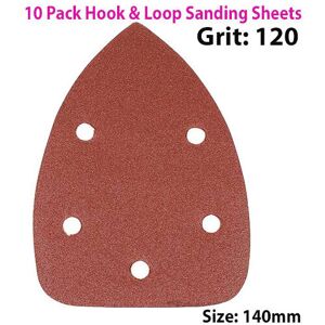 Loops QTY 10 140mm 120 Grit Detail Sander Sheets Triangle Sanding Hook & Loop Loops QTY 10 140mm 120 Grit Detail Sander Sheets Triangle Sanding Hook & Loop