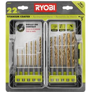 Ryobi AR2042 22 Piece Titanium Coated Drill Bit Set with 135 Degree Split Point Ryobi AR2042 22 Piece Titanium Coated Drill Bit Set with 135 Degree Split Point