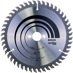 Bosch 2608640732 Optiline Wood Circular Hand Saw Blade, 160mm x 2.6mm x 20mm, 48 Bosch 2608640732 Optiline Wood Circular Hand Saw Blade, 160mm x 2.6mm x 20mm, 48