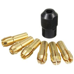 GreenZech 6Pcs 1mm-3mm Brass Drill Chucks with 8x0.75mm Black Nut for Rotary Tool GreenZech 6Pcs 1mm-3mm Brass Drill Chucks with 8x0.75mm Black Nut for Rotary Tool