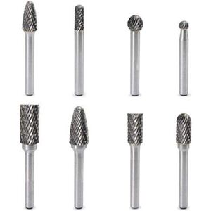 GreenZech 8PCS Carbide Burr Set with 1/4 Inch(6.35mm) Shank Double Cut Solid Carbide Rotar GreenZech 8PCS Carbide Burr Set with 1/4 Inch(6.35mm) Shank Double Cut Solid Carbide Rotar