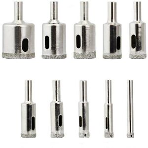 GreenZech (A?6-30mm) 10Pcs Diamond Hole Saw Drill Bit Set 6-30mm/6-32mm Tile Ceramic Glass GreenZech (A?6-30mm) 10Pcs Diamond Hole Saw Drill Bit Set 6-30mm/6-32mm Tile Ceramic Glass