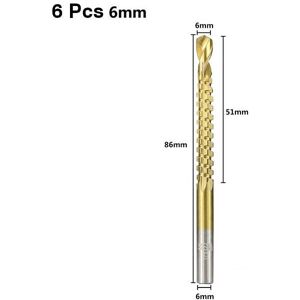 GreenZech (6mm) 6pcs 3-8mm HSS Drill Bit Titanium Plating Coated Hole Saw Drill Bit Set Wo GreenZech (6mm) 6pcs 3-8mm HSS Drill Bit Titanium Plating Coated Hole Saw Drill Bit Set Wo
