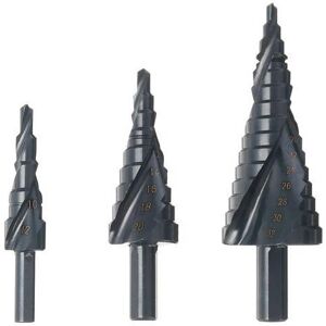 GreenZech 3pcs 4-12/20/32mm HSS Step Drill Bits Set Spiral Grooved Hole Cutter GreenZech 3pcs 4-12/20/32mm HSS Step Drill Bits Set Spiral Grooved Hole Cutter