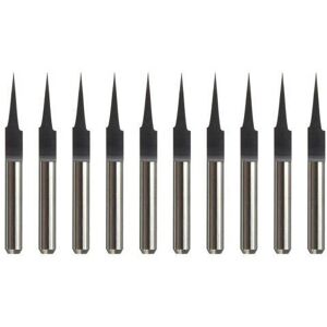 GreenZech 10Pcs 100.2mm Carbide Flat Bottom PCB Engraving Bits 3.175mm CNC Router Tool GreenZech 10Pcs 100.2mm Carbide Flat Bottom PCB Engraving Bits 3.175mm CNC Router Tool