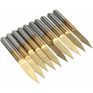 GreenZech 10pcs 3.175mm Shank 30 Degree Cutter 0.1mm V-shape Titanium Coated Carbide PCB E GreenZech 10pcs 3.175mm Shank 30 Degree Cutter 0.1mm V-shape Titanium Coated Carbide PCB E
