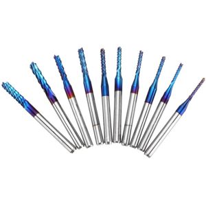 GreenZech 10pcs 1.3-3.175mm Blue NACO Coated PCB Bits Carbide Engraving Milling Cutter For GreenZech 10pcs 1.3-3.175mm Blue NACO Coated PCB Bits Carbide Engraving Milling Cutter For