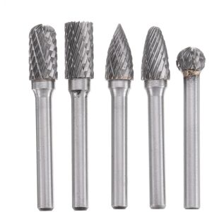 GreenZech 5Pcs DGCFA 6x10mm Double Cut Tungsten Carbide Rotary Burr Set 6mm Shank for DIY GreenZech 5Pcs DGCFA 6x10mm Double Cut Tungsten Carbide Rotary Burr Set 6mm Shank for DIY