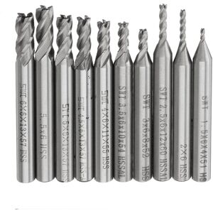 GreenZech 10pcs 1.5-6mm HSS 4 Flute End Mill Cutter 6mm Straight Shank CNC Drill Bit Set GreenZech 10pcs 1.5-6mm HSS 4 Flute End Mill Cutter 6mm Straight Shank CNC Drill Bit Set