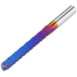 GreenZech 6mm Shank 42mm Tungsten Carbide Milling Cutter Blue Nano Coated End Mill GreenZech 6mm Shank 42mm Tungsten Carbide Milling Cutter Blue Nano Coated End Mill