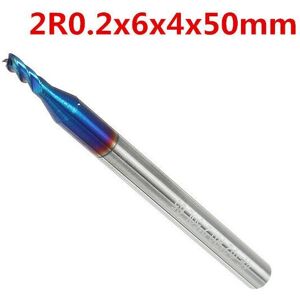 GreenZech (2mm) 4 Flutes Ball Nose Milling Cutter Tungsten Carbide NACO Coated 2R0.2-8R2.0 GreenZech (2mm) 4 Flutes Ball Nose Milling Cutter Tungsten Carbide NACO Coated 2R0.2-8R2.0