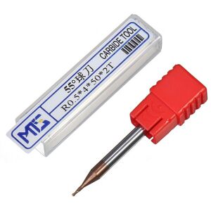 GreenZech (R0.5*4*50*2T) 0.5-4mm Carbide AlTiN HRC55 Ball Nose Milling Cutter Tungsten Ste GreenZech (R0.5*4*50*2T) 0.5-4mm Carbide AlTiN HRC55 Ball Nose Milling Cutter Tungsten Ste