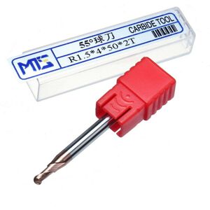GreenZech (R1.5*4*50*2T) 0.5-4mm Carbide AlTiN HRC55 Ball Nose Milling Cutter Tungsten Ste GreenZech (R1.5*4*50*2T) 0.5-4mm Carbide AlTiN HRC55 Ball Nose Milling Cutter Tungsten Ste