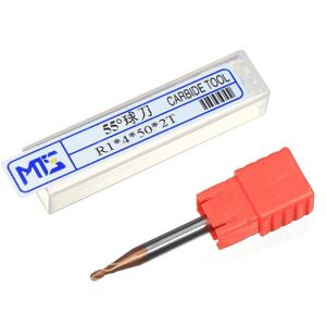 GreenZech (R1*4*50*2T) 0.5-4mm Carbide AlTiN HRC55 Ball Nose Milling Cutter Tungsten Steel GreenZech (R1*4*50*2T) 0.5-4mm Carbide AlTiN HRC55 Ball Nose Milling Cutter Tungsten Steel