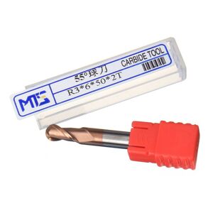 GreenZech (R3*6*50*2T) 0.5-4mm Carbide AlTiN HRC55 Ball Nose Milling Cutter Tungsten Steel GreenZech (R3*6*50*2T) 0.5-4mm Carbide AlTiN HRC55 Ball Nose Milling Cutter Tungsten Steel