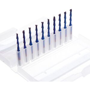 GreenZech (2mm) 10pcs 3.175mm Shank Blue Coated Spiral Flat End Mill Two Flute CNC Milling GreenZech (2mm) 10pcs 3.175mm Shank Blue Coated Spiral Flat End Mill Two Flute CNC Milling