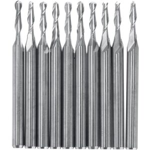 GreenZech (0.8mm) 10pcs 3.175mm Shank Spiral Ball End Mill 0.8-2mm Diameter Two Flutes CNC GreenZech (0.8mm) 10pcs 3.175mm Shank Spiral Ball End Mill 0.8-2mm Diameter Two Flutes CNC