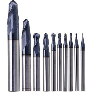 GreenZech (R2.5mm) R0.5-R5mm Ball Nose Tungsten Carbide End Mill Cutter HRC55 TiAlN Coatin GreenZech (R2.5mm) R0.5-R5mm Ball Nose Tungsten Carbide End Mill Cutter HRC55 TiAlN Coatin